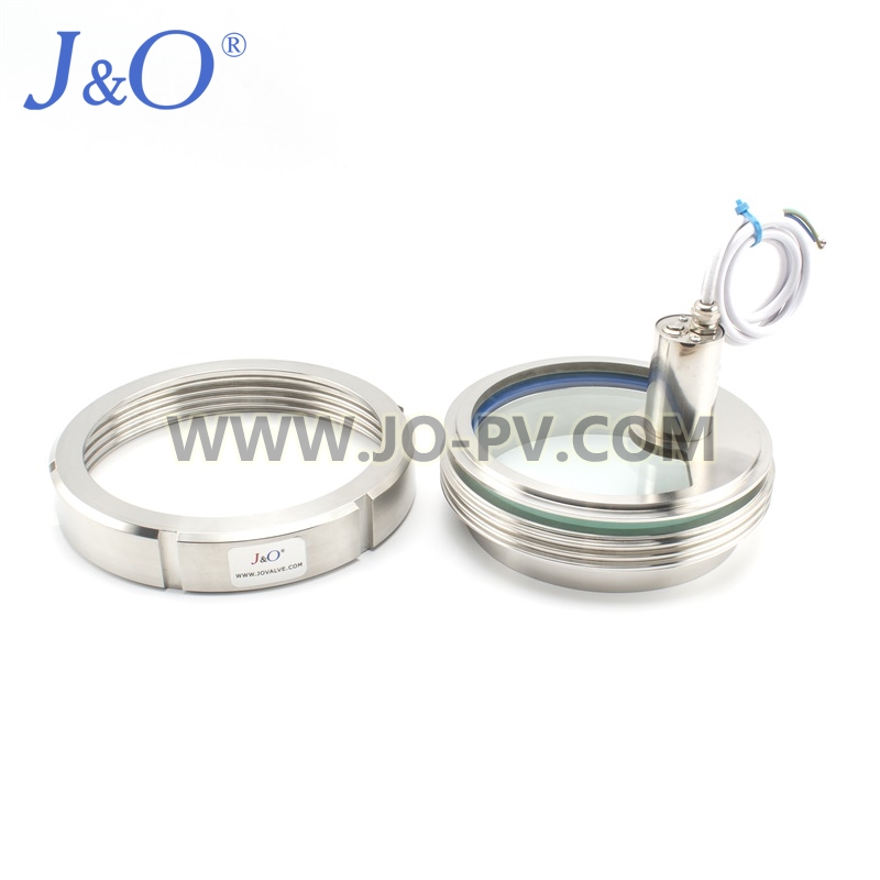 Sanitary Stainless Steel Union Sight Glass With Light For Tank