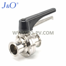 Sanitary Stainless Steel IDF Tri Clamp Clamped Butterfly Valve With Plastic Gripper Handle