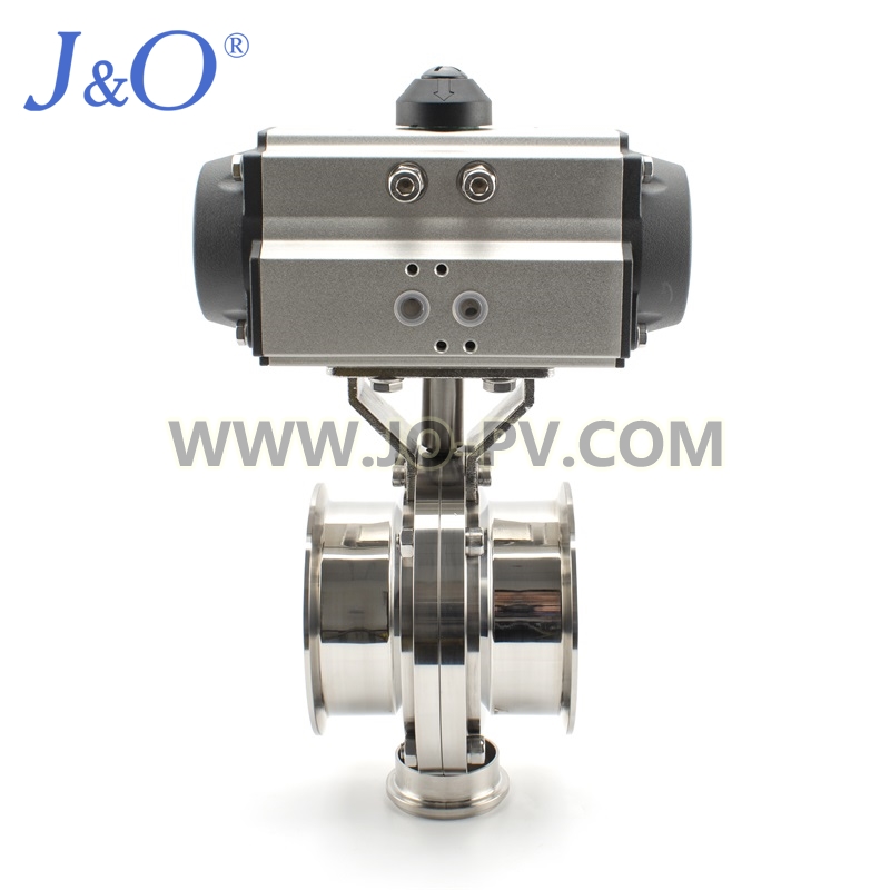Sanitary Stainless Steel Clamped Butterfly Valve With Aluminium Actuator
